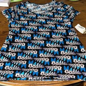 Minnie Mouse black and blue lularoe short sleeve T shirt.